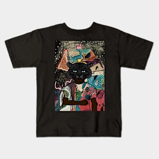 Zulu - Mysterious Male Character with Animal Mask in a Night of Secrets Kids T-Shirt